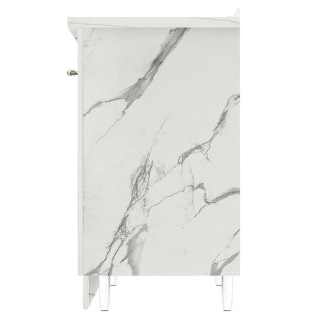 Mobile Base Cucina Componibile in Legno Bianco Effetto Marmo 2 Ante 2 Scomparti
