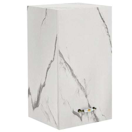 Pensile da Cucina Armadio Sospeso da Parete Design Minimal Bianco Effetto Marmo