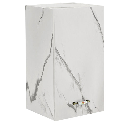 Pensile da Cucina Armadio Sospeso da Parete Design Minimal Bianco Effetto Marmo