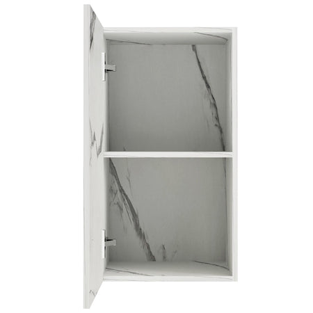 Pensile da Cucina Armadio Sospeso da Parete Design Minimal Bianco Effetto Marmo