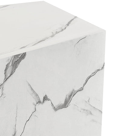 Pensile da Cucina Armadio Sospeso da Parete Design Minimal Bianco Effetto Marmo