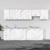 Pensile da Cucina Armadio Sospeso da Parete Design Minimal Bianco Effetto Marmo