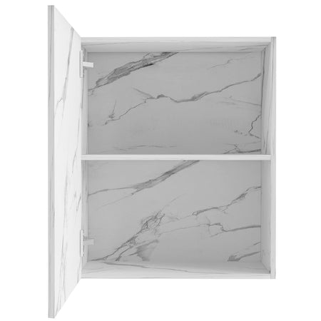 Pensile da Cucina Armadio Sospeso da Parete Anta Singola Bianco Effetto Marmo