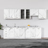 Pensile da Cucina Armadio Sospeso da Parete Anta Singola Bianco Effetto Marmo