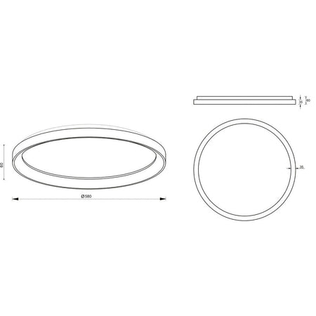 Plafoniera Moderna Tonda Led Cct 42w 3000k 4000k Luce Soffitto Lampada Muro 58cm
