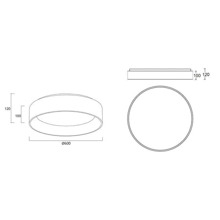 Plafoniera Tonda Lampada Soffitto Parete Led 42w Cct 3000k 4000k Luce 60cm 230v