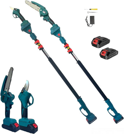Kit Per Potatura Professionale Mini Motosega + Forbice Cesoia + Asta Telescopica
