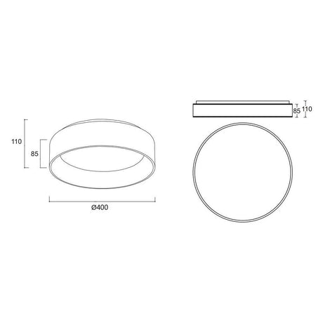 Plafoniera Tonda Led 30 W Cct 3000k 4000k Lampada Soffitto Parete Muro Luce 40cm