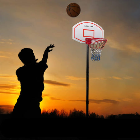 Canestro Basket Regolabile Dunlop con Base e Ruote per Esterni Sport Pallacanestro