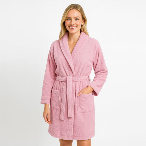 Accappatoio in Micro Spugna con Cappuccio Tasche Uomo Donna M L XL XXL