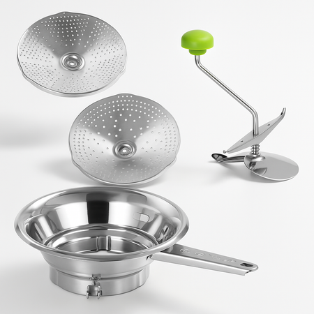 Passaverdure Acciaio Inox 24cm con 2 Dischi Intercambiabili Lavabile in Lavastoviglie