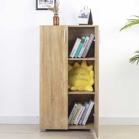 Mobile Armadietto Multiuso 3 Ripiani 2 Ante Design Moderno Casa Ufficio 115x60x31cm