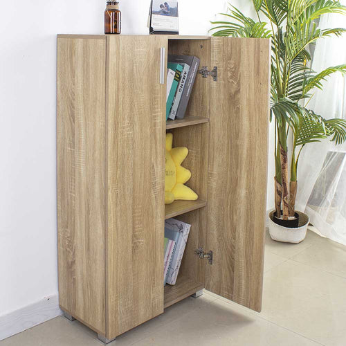 Mobile Armadietto Multiuso 3 Ripiani 2 Ante Design Moderno Casa Ufficio 115x60x31cm