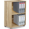 Libreria Mobiletto Scaffale 2 Ripiani Legno Nobilitato Naturale 60x31 H77cm Moderno