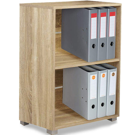 Libreria Mobiletto Scaffale 2 Ripiani Legno Nobilitato Naturale 60x31 H77cm Moderno
