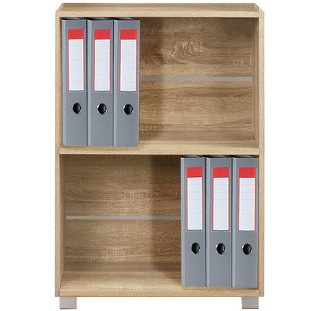 Libreria Mobiletto Scaffale 2 Ripiani Legno Nobilitato Naturale 60x31 H77cm Moderno