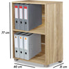 Libreria Mobiletto Scaffale 2 Ripiani Legno Nobilitato Naturale 60x31 H77cm Moderno