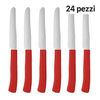Coltelli da Tavola 24pz Manico in Polipropilene Doppia Affilatura 22cm Rosso