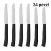Coltelli da Tavola 24pz Manico in Polipropilene Doppia Affilatura 22cm Nero