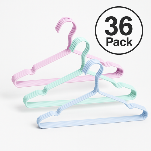 Grucce 36pz Appendiabiti Metallo e Silicone Antiscivolo Salvaspazio Giacche Vestiti Pantaloni Camicie