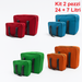 Kit 2 Borse Termiche 24LT 7LT Pratiche Salvaspazio Resistenti, Verde