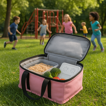 Kit Porta Pranzo Termico con Borsa Frigo Portatile con Accessori 15x22x17.5cm Salvaspazio