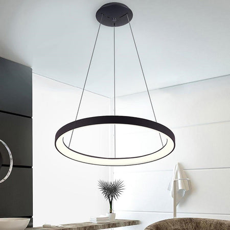 Lampadario Pendente Led 60 Watt Cct Lampada Sospensione Circolare 78cm Luci 230v