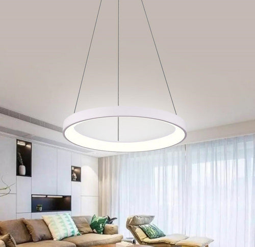 Lampadario Pendente Led 60 Watt Cct Lampada Sospensione Circolare 78cm Luci 230v