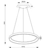 Lampadario Pendente Led 60 Watt Cct Lampada Sospensione Circolare 78cm Luci 230v