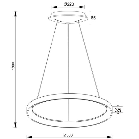 Lampadario Pendente Led 30w Cct Lampada Sospensione Circolare 38m Luce Cucina Bar