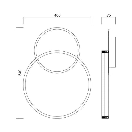 Plafoniera Led 51 W Cct Da 3000k A 6500k Dimmerabile Cerchi Luce Soffitto Parete