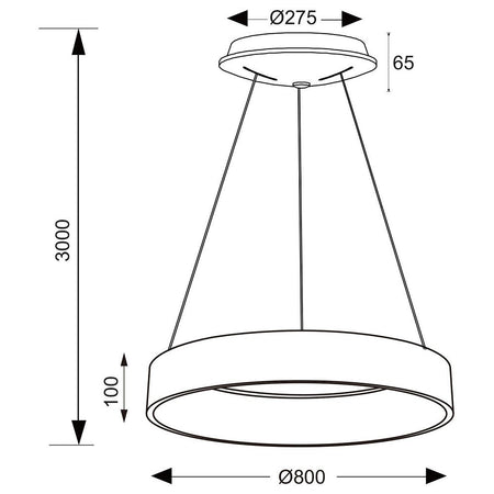 Lampada Sospensione Led 60w Cct Pendente Cerchio Lampadario Moderno Luce 230v 80cm