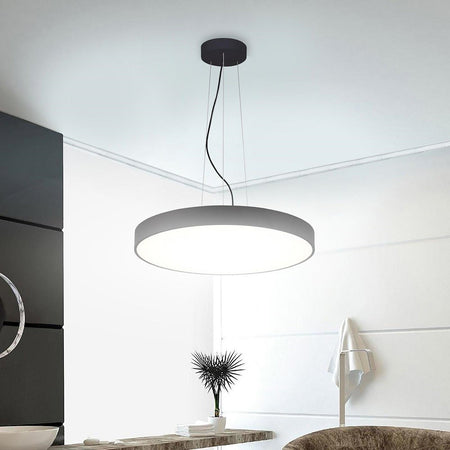 Lampadario Cerchio 80 Cm Led 95 W Lampada Up Down Sospensione 2 Temperature Luce