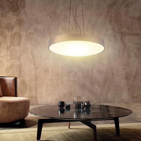 Lampadario Cerchio 80 Cm Led 95 W Lampada Up Down Sospensione 2 Temperature Luce