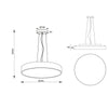 Lampadario Cerchio 80 Cm Led 95 W Lampada Up Down Sospensione 2 Temperature Luce
