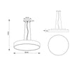 Lampadario Pendente Cerchio 60cm Led 65w Lampada Up Down Moderna 2 Temperature Luce