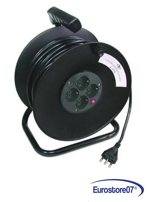 AVVOLGICAVO ELETTRICO 4 PRESE POLIVALENTI + CAVO da 3x mmq.1,5 mt.50 FER 117272