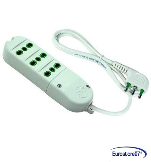 MULTIPRESA 3 POSTI BIPASSO cavo da 3x mmq 1 mt.1,5 - spina da 16A FER 272599