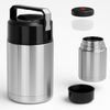 Thermos Porta Pranzo Acciaio Inox 1 Litro con Maniglia Tappo a Vite e Valvola