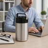 Thermos Porta Pranzo Acciaio Inox 1 Litro con Maniglia Tappo a Vite e Valvola