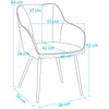 Poltrona Sedia Ergonomica Microfibra Effetto Scamosciato Piedi Metallo 55x50x84cm