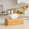 Porta Tovaglioli in Legno di Bambù Design Moderno 13x25H8 cm Naturale da Tavola