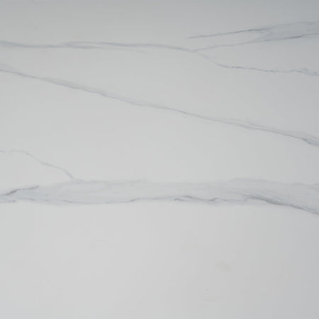 Tavolo Allungabile Rotante Ceramica Effetto Marmo Bianco 6-8 Posti Salvaspazio