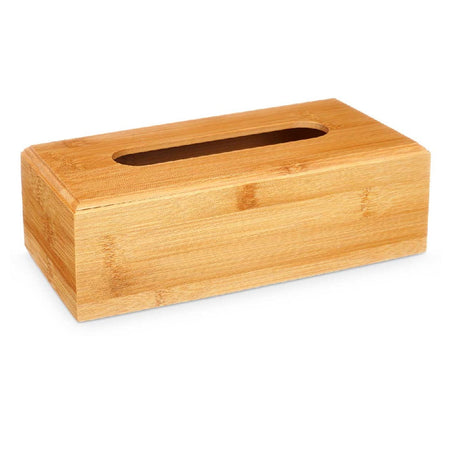 Porta Tovaglioli in Legno di Bambù Design Moderno 13x25H8 cm Naturale da Tavola