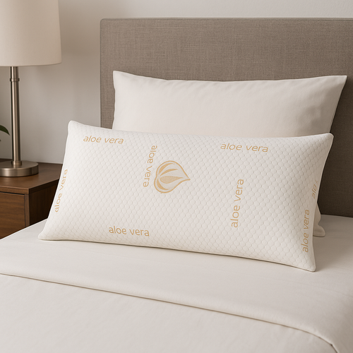 Cuscino Maxi Schiuma AloeVera Anatomico Anallergico Traspirante Borsa PVC 90x40cm