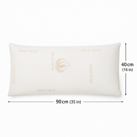 Cuscino Maxi Schiuma AloeVera Anatomico Anallergico Traspirante Borsa PVC 90x40cm