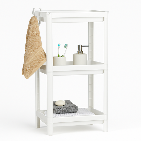 Scaffale Multiuso 3 piani Salvaspazio per Casa, Ufficio, Lavoro 35.5x23 H 70.5cm