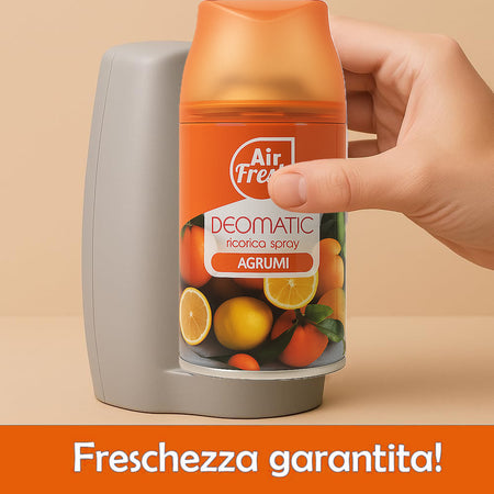 Air Fresh Deomatic Ricariche Profumatore Ambiente 6x250ml Spray Agrumi Antiodore
