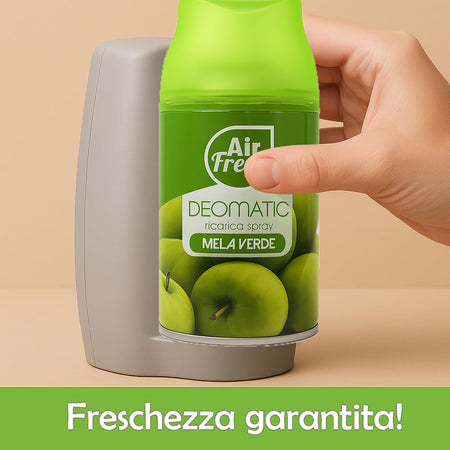 Air Fresh Deomatic Ricariche Profumatore Ambiente 6x250ml Spray Mela Verde Antiodore