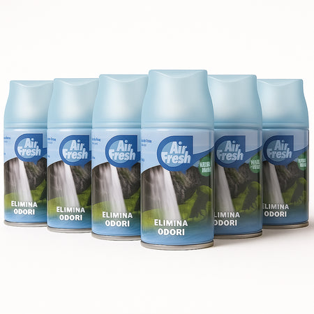 Air Fresh Deomatic Ricariche Profumatore Ambiente 6x250ml Spray Elimina Odori